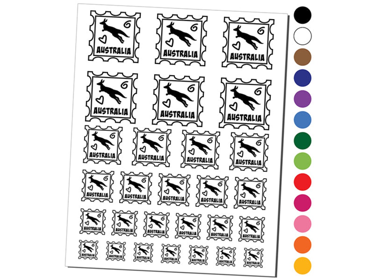 Australia Kangaroo Passport Travel Temporary Tattoo Water Resistant Fake Body Art Set Collection